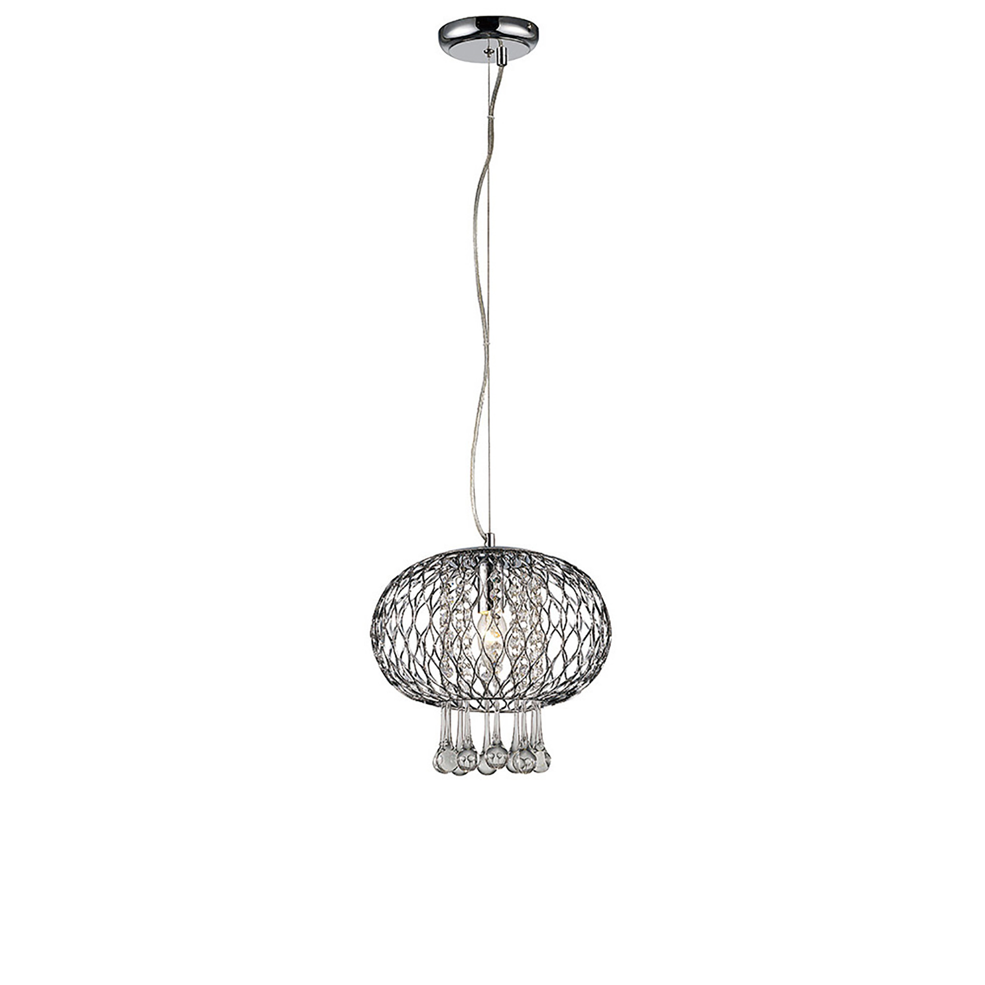 Chelsie Polished Chrome Ceiling Lights Diyas Single Pendant
